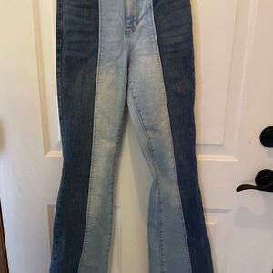 Altar'd State Blue Two Tone Flare Jeans Women's Size 26